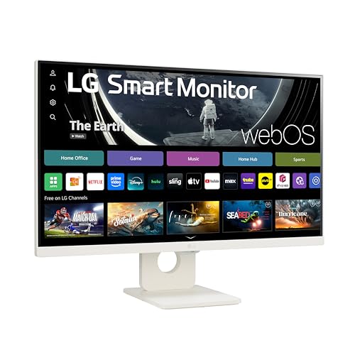 27-Inch FHD IPS Smart Monitor with Built-in Speakers, White D64541
