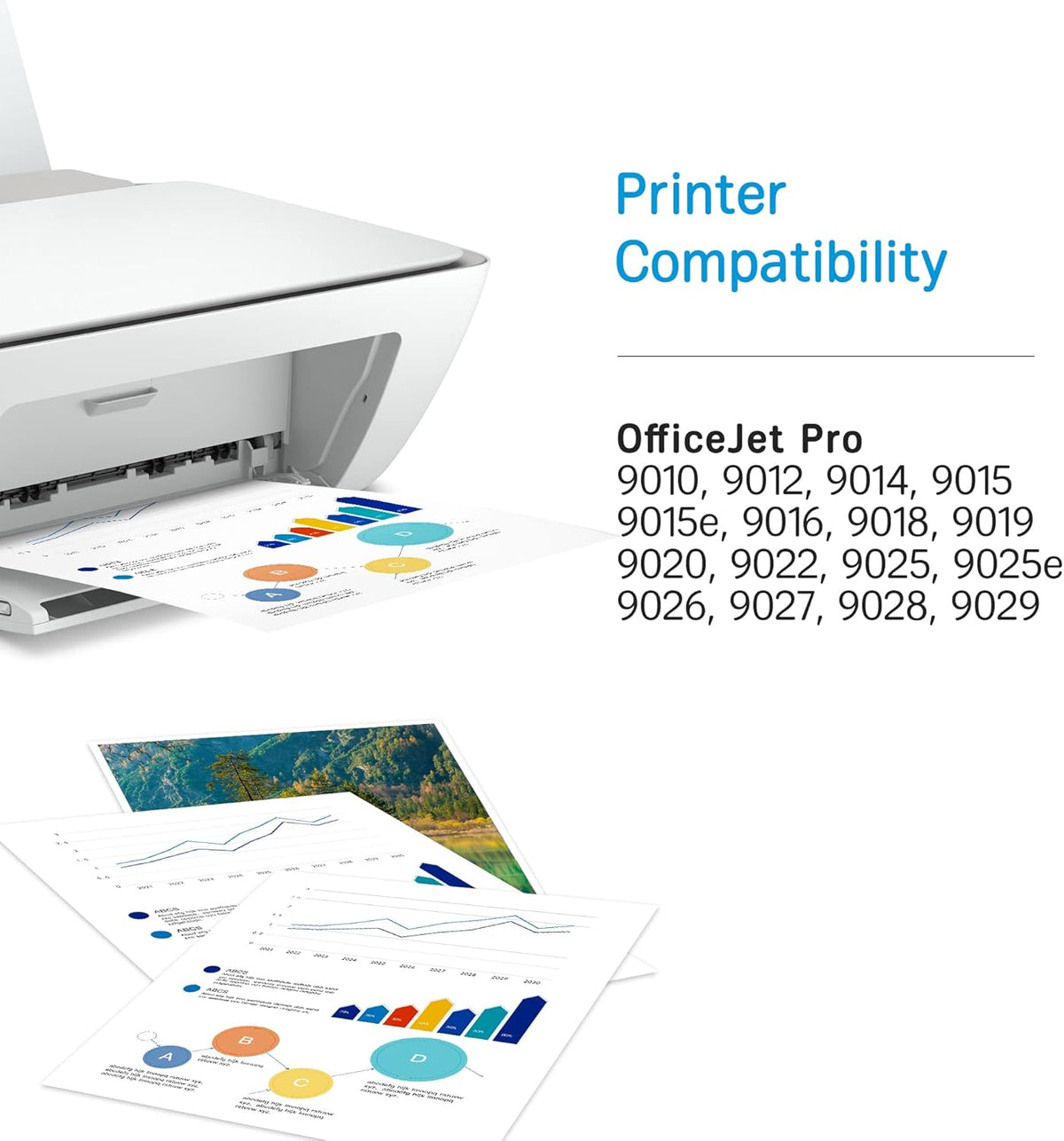 HP 962 962XL Black and C/M/Y Ink Cartridge 4-Pack Remanufactured for OfficeJet Pro 9010 Series C95860