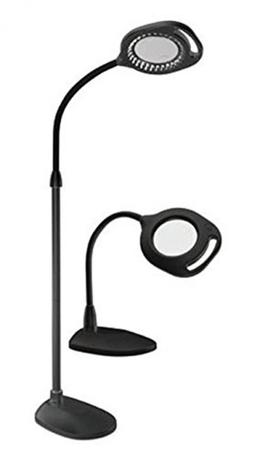 2-in-1 LED Magnifier Floor and Table Light Black A6383