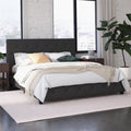 Queen Gray Faux Leather Upholstered Platform Bed N277059