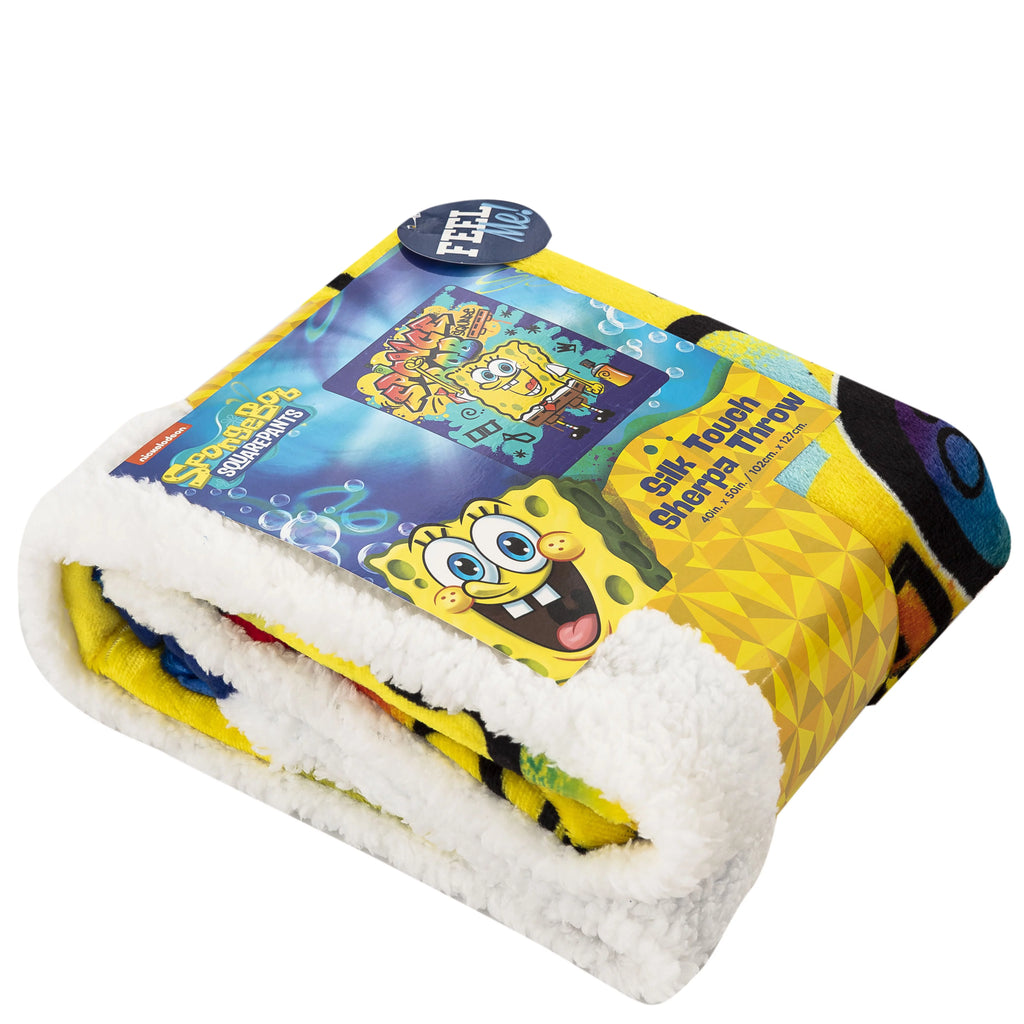 Spongebob Graffiti Silk Touch Sherpa Blanket R4049