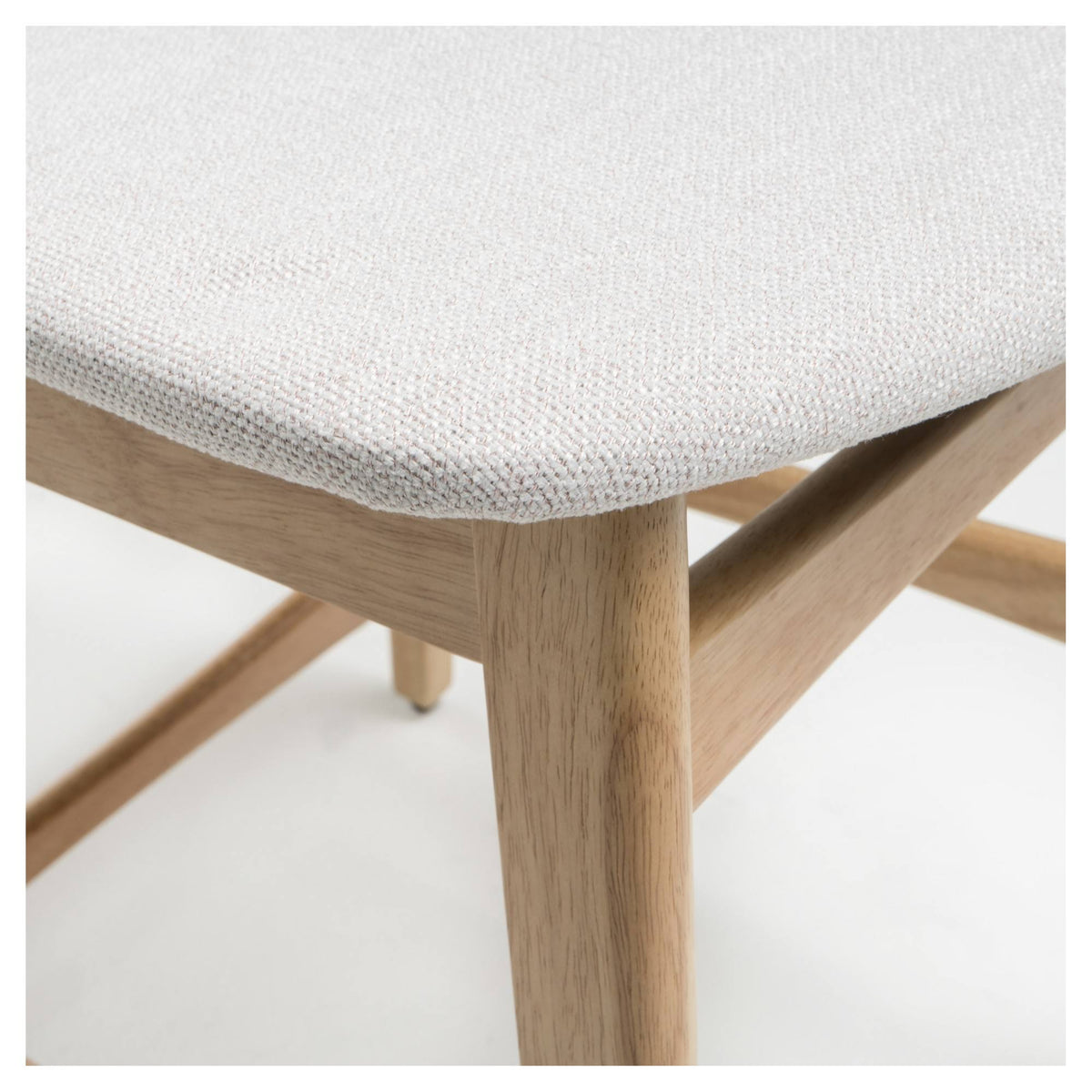 Oak Finish Light Beige Counter Stool, Set Of 2 R5652