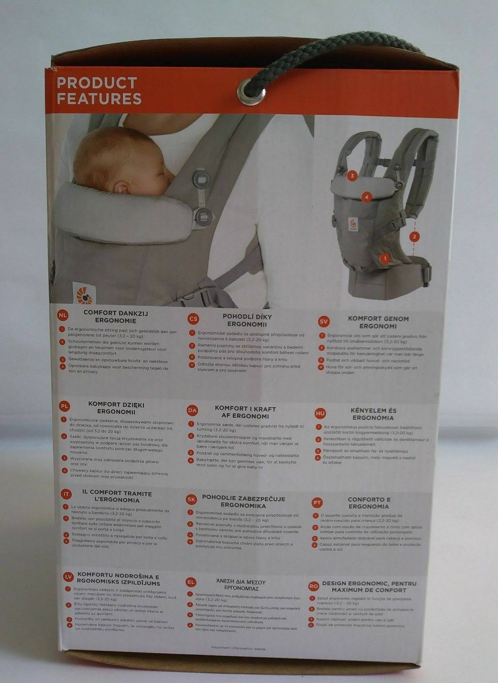 Pearl Grey Baby Carrier E8796