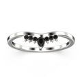 0.12ct Black Diamond Moissanite Ring 10k White Gold Wedding Band J2220