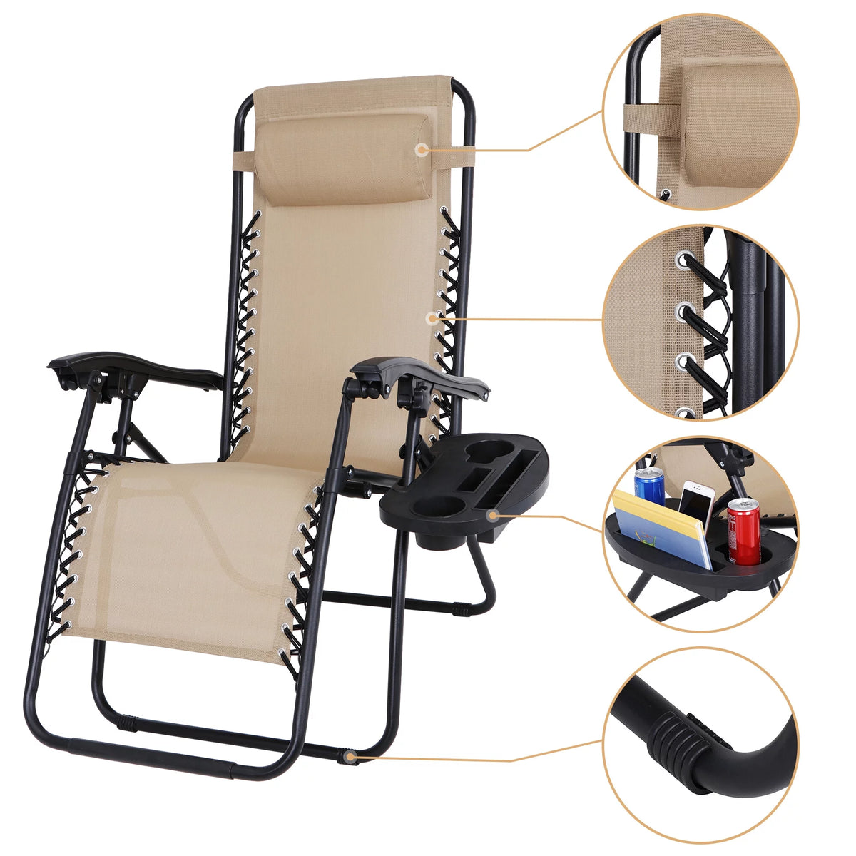 Beige Zero-Gravity Chair W496