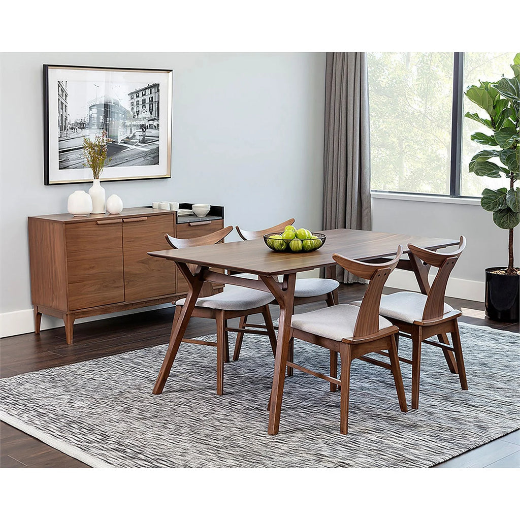 Light Gray Wood Dining Table Set with 4 Dining Chairs V7991