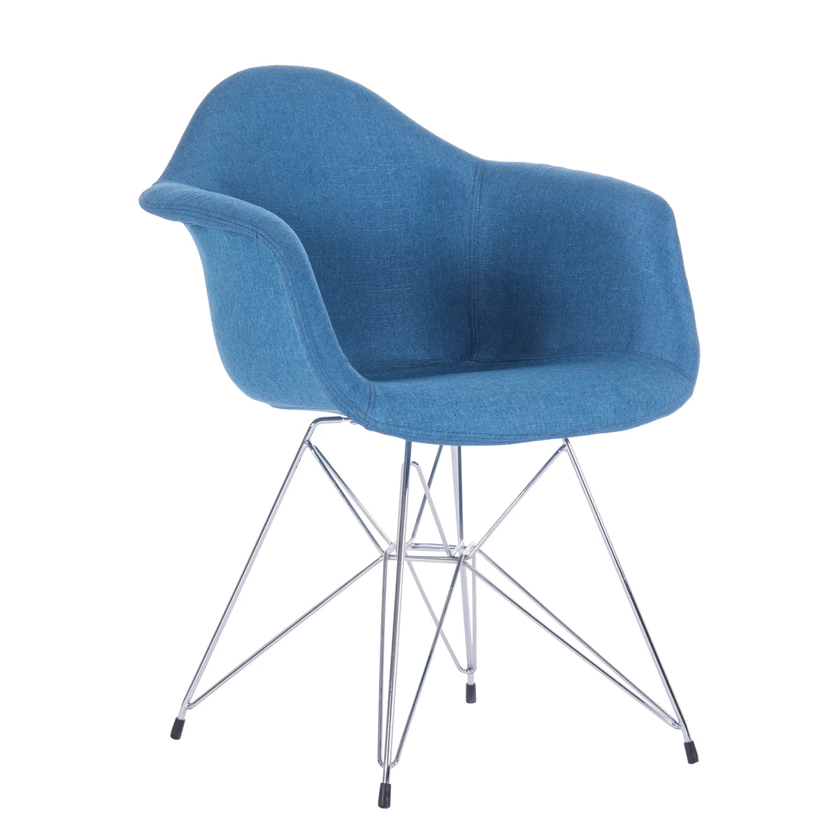Blue Fabric Upholstered Dining Chairs Set of 2 with Arms O7541