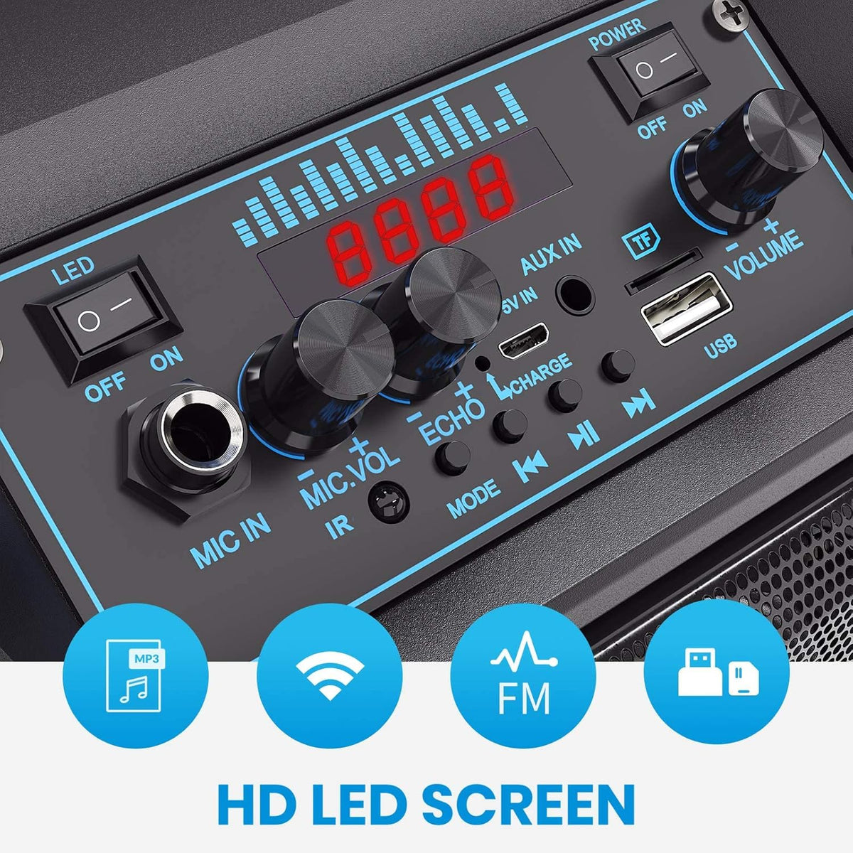 Portable Karaoke Machine with Bluetooth PA Speaker and Microphone C23720