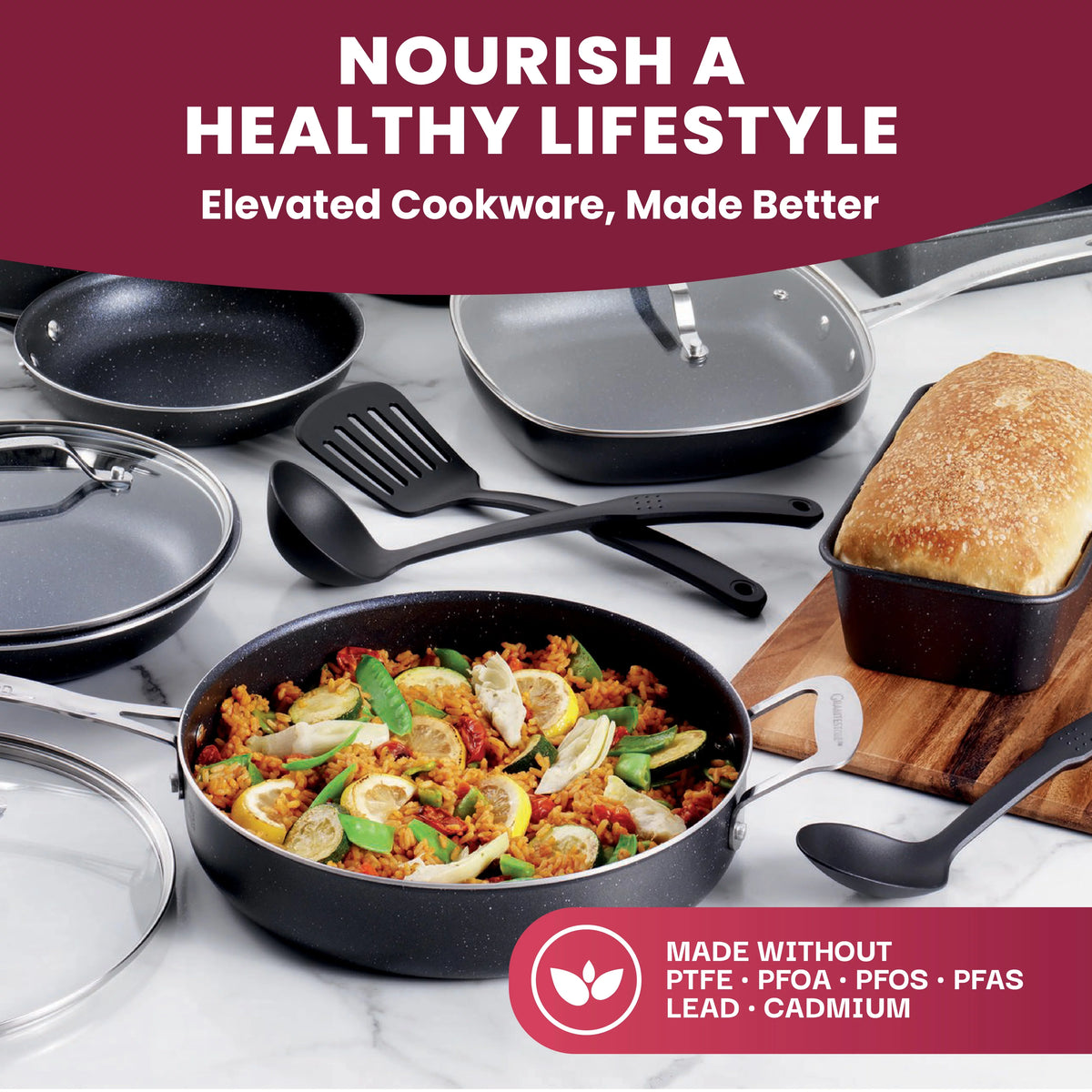 20 Pcs Nonstick Granite Stone Cookware and Bakeware Set E703720