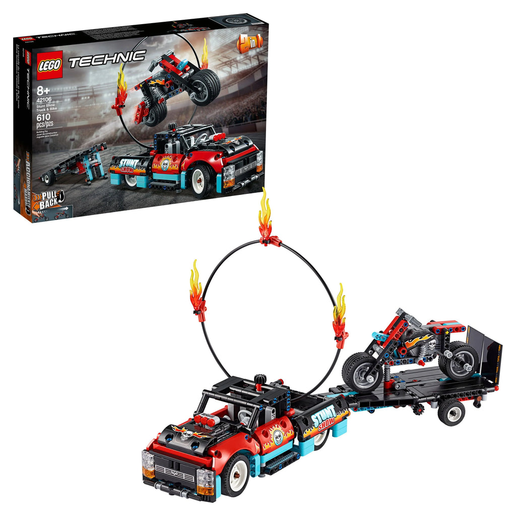 Stunt Show Truck & Bike 610 pieces Building Kit L36397