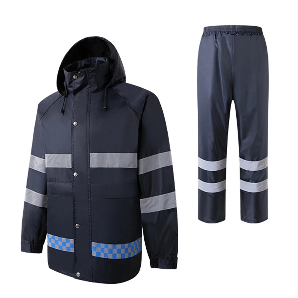 High Visibility Reflective Waterproof Hooded Raincoat XXL F692793