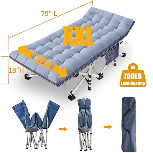 Oversize XXL Camping Cot with Mattress and Carry Bag X880647