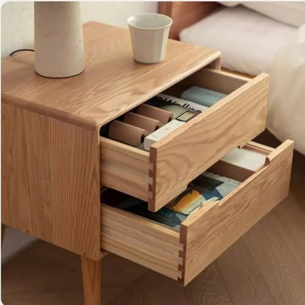 Solid Oak Wood Nightstand L137894