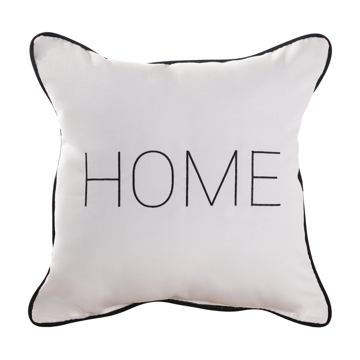 Black and White Embroidered Lumbar Pillow Z8470