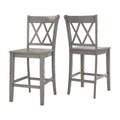 Antique Grey Solid Wood Counter Height Chair, Set of 2 X968671