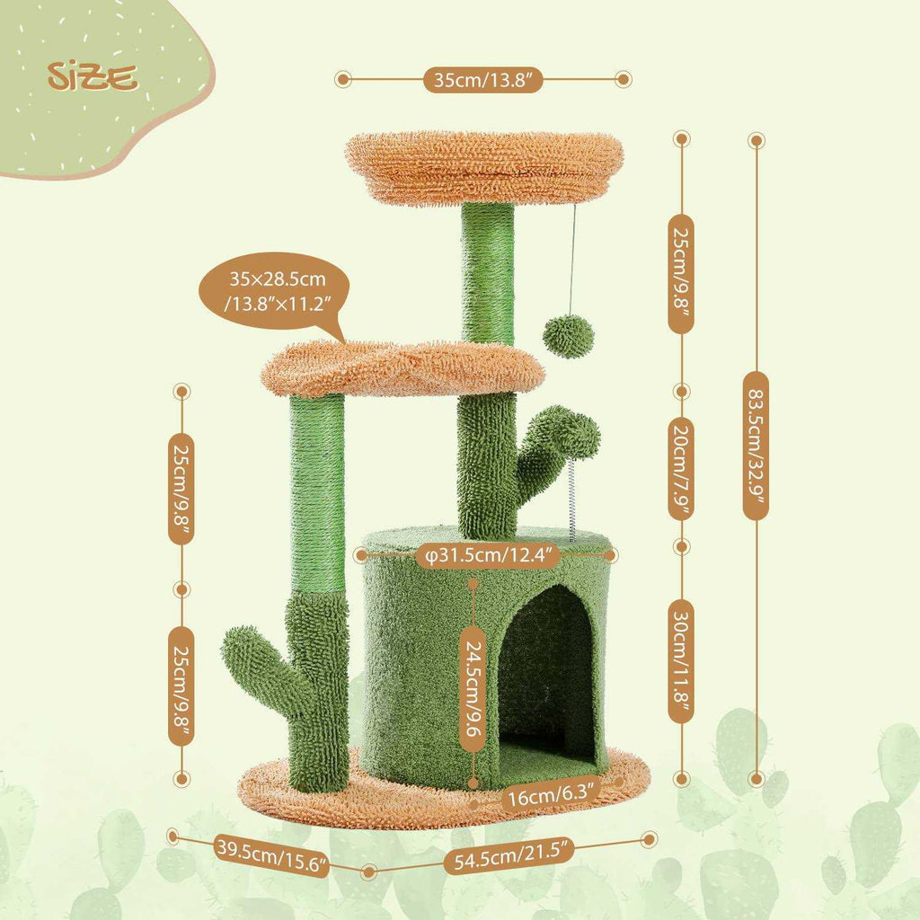 32 inch Cactus Sisal Cat Tree Tower R107